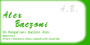 alex baczoni business card